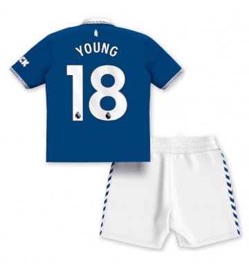 Everton Ashley Young #18 Koszulka Podstawowych Dziecięca 2023-24 Krótki Rękaw (+ Krótkie spodenki)